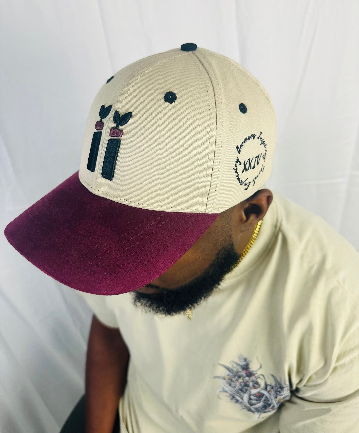Designed by Growers II Hat (Purple and Cream)