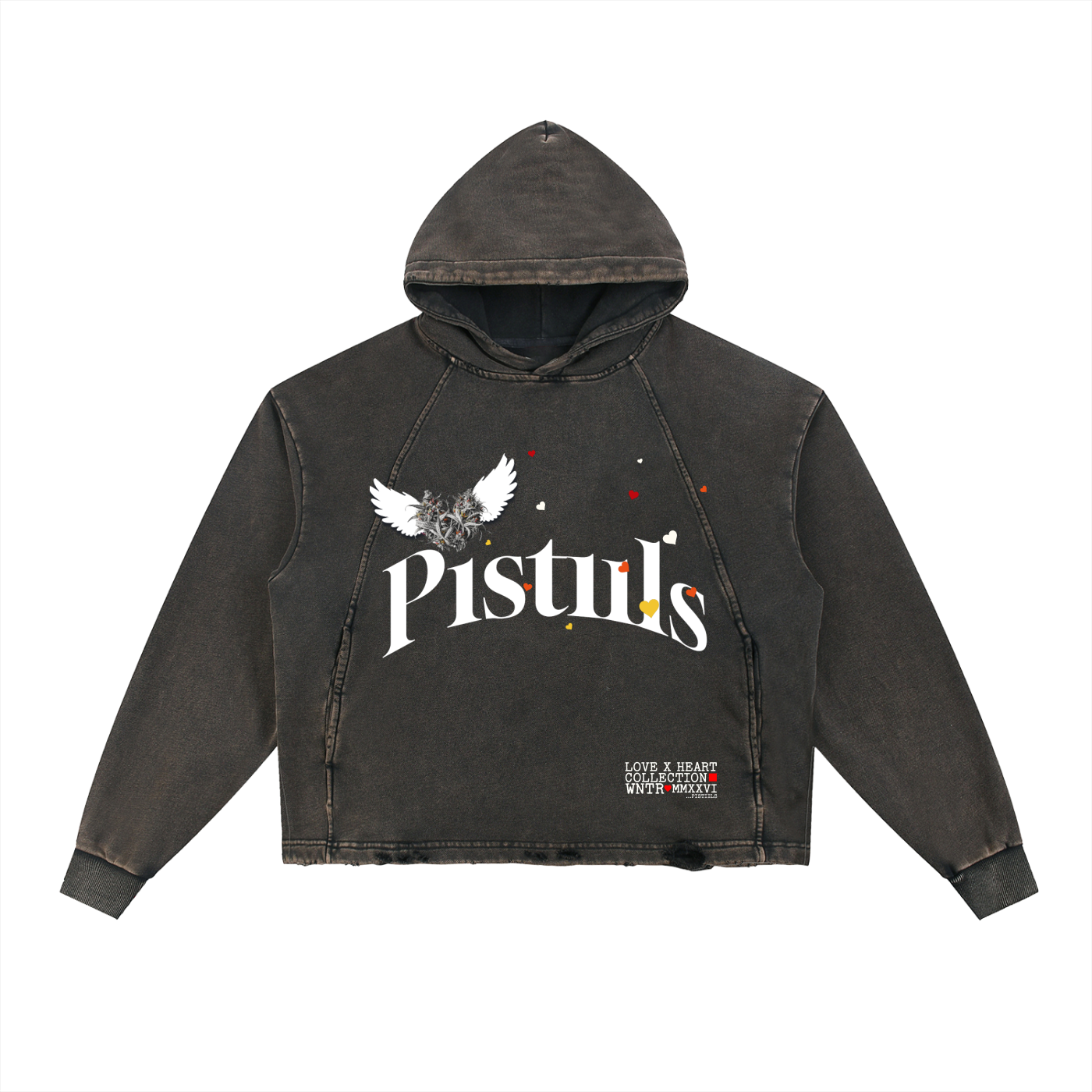 Vintage Washed Frayed-Hem Hoodie