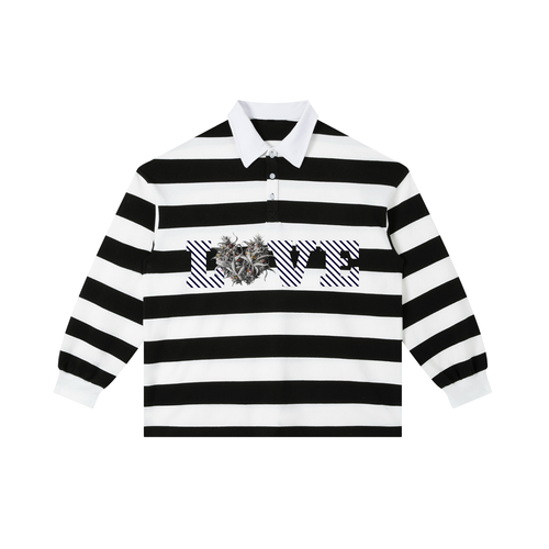 Color Block Stripe Polo Shirt