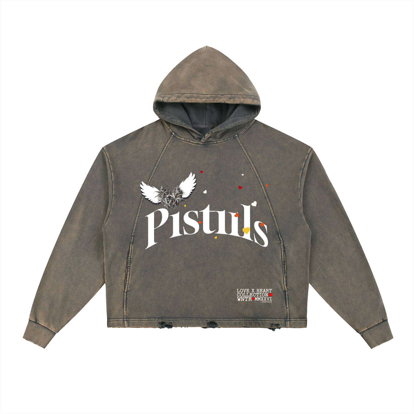 Vintage Washed Frayed-Hem Hoodie